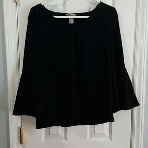 H&M Black Bell Sleeve Top